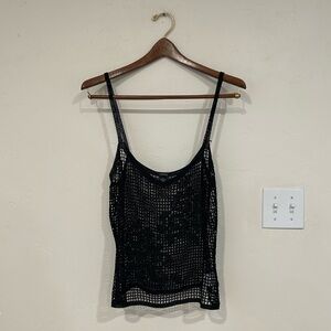 Vintage Guess net mesh sheer cami top